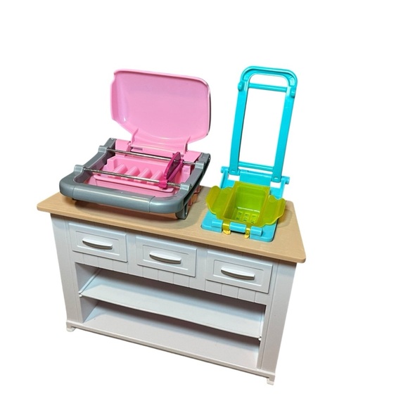 Barbie Light Up Sounds Oven Stove Grill Ultimate Kitchen Pink Lot furniture - Picture 5 of 8